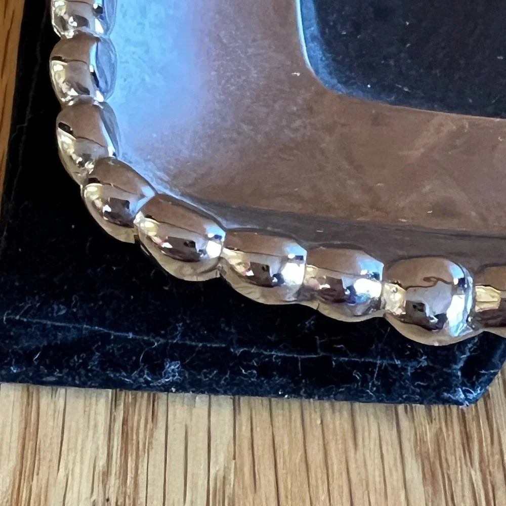 Michael Aram Molten Beaded Picture Frame Silver Tone 7.5x6